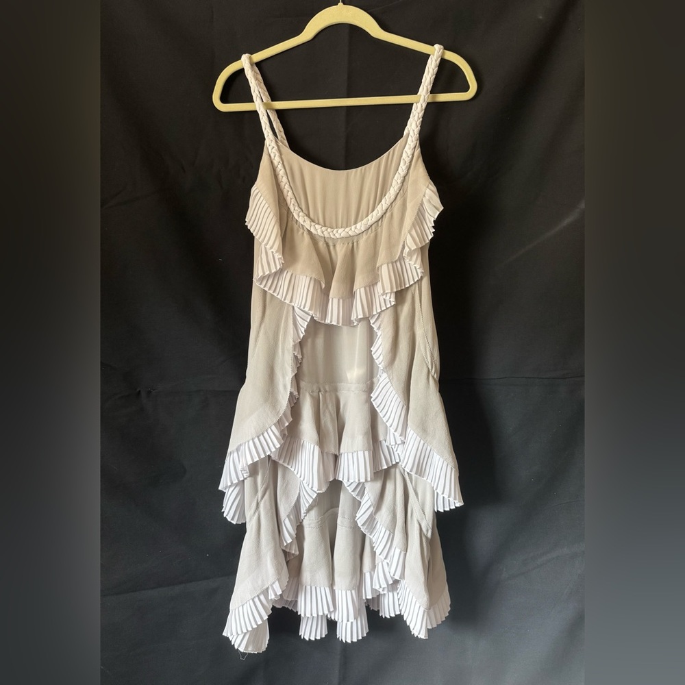 Temperley London Cream Ruffled High-Low Dress
